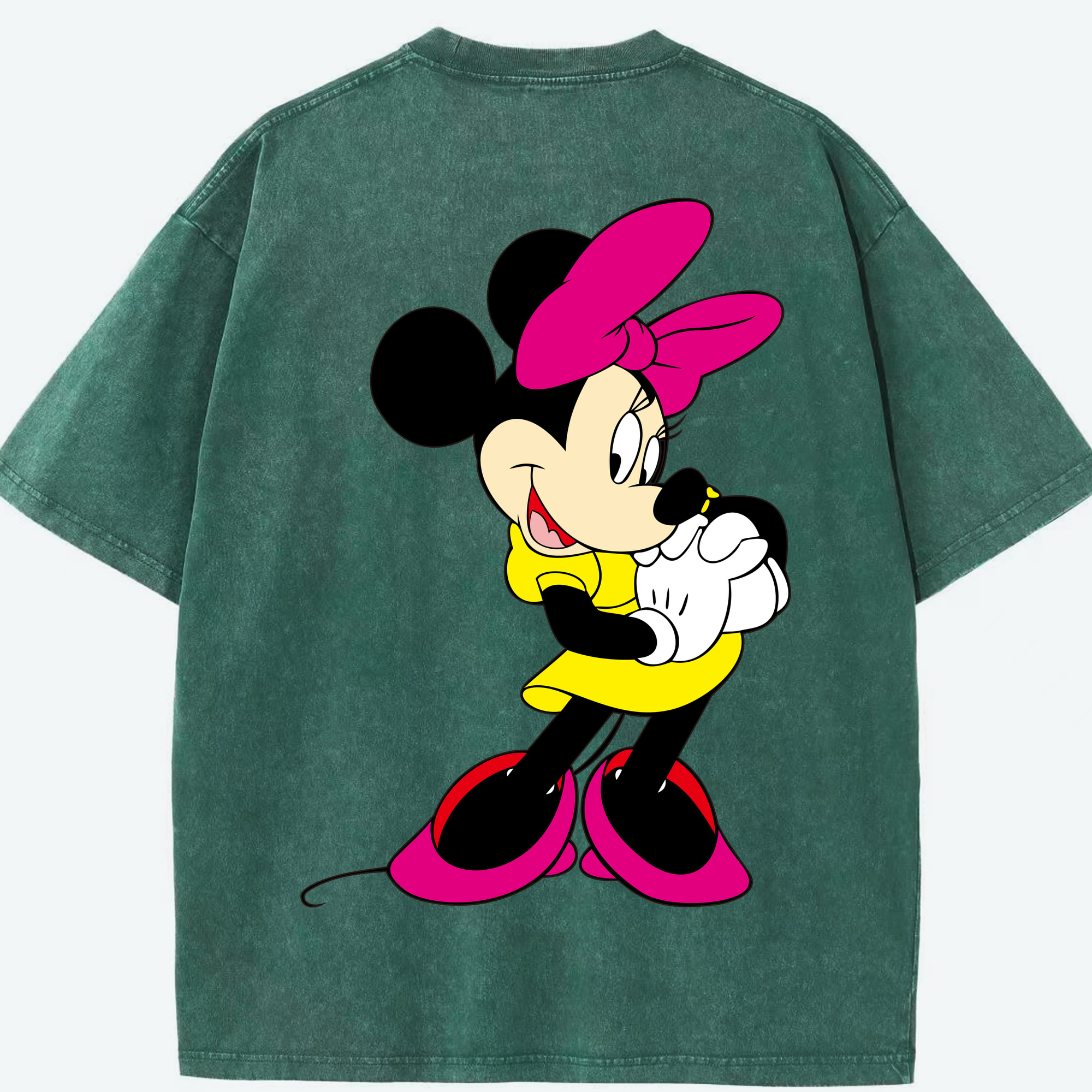 （画像用） ミッキーマウス Mickey Mouse 綿100% ヴィンテージ風 半袖Tシャツ（背面プリント）